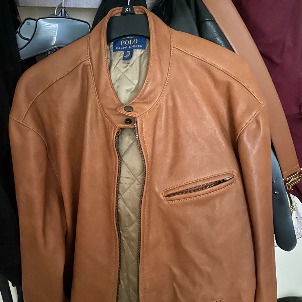 Camel color Ralph Lauren XXL men’s leather jacket